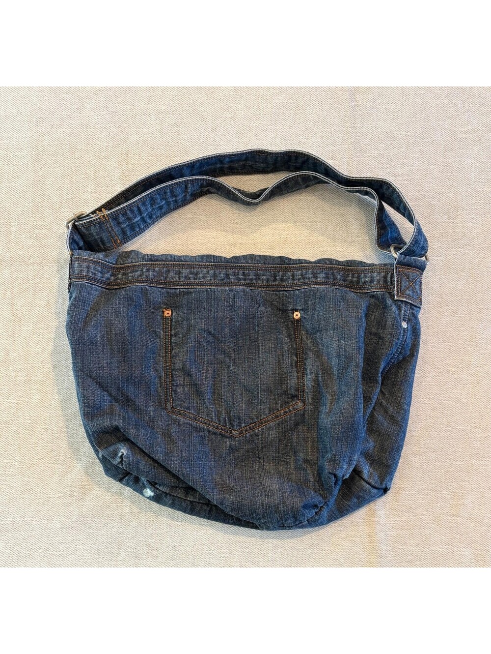 Vtg GAP Denim Worker Bag Messenger Crossbody Y2K Utility Workwear Sling Large